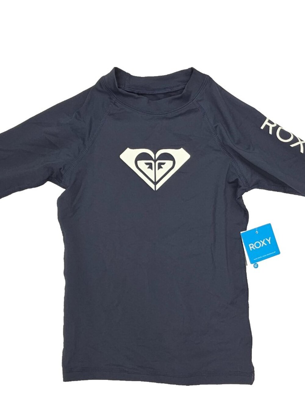 Roxy Girl Rash Guard Sun Shirt Girls 6 Whole Hearted 3/4 Sleeve UV Protection